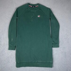 Tommy‎ Hilfiger Vintage Y2K Sweatshirt Dress Long Sleeve Green Women's size XXS